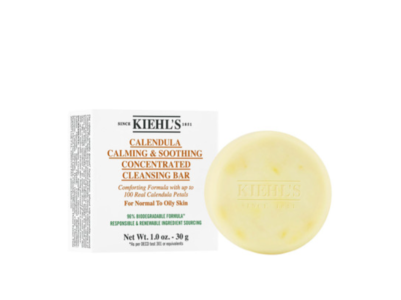 Kiehl's Calming & Soothing Concentrated Cleansing Bar, Calendula, 1.0 oz/30 g