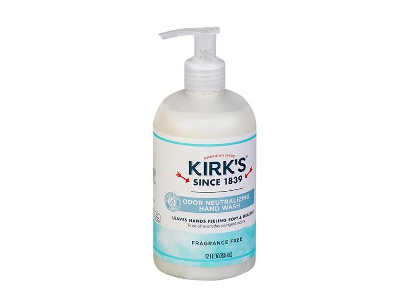 Kirk's Odor-Neutralizing Unscented Clean Hand Soap Castile Liquid Soap Pump Bottle, 12 Fl Oz. Bottle | 4-Pack
