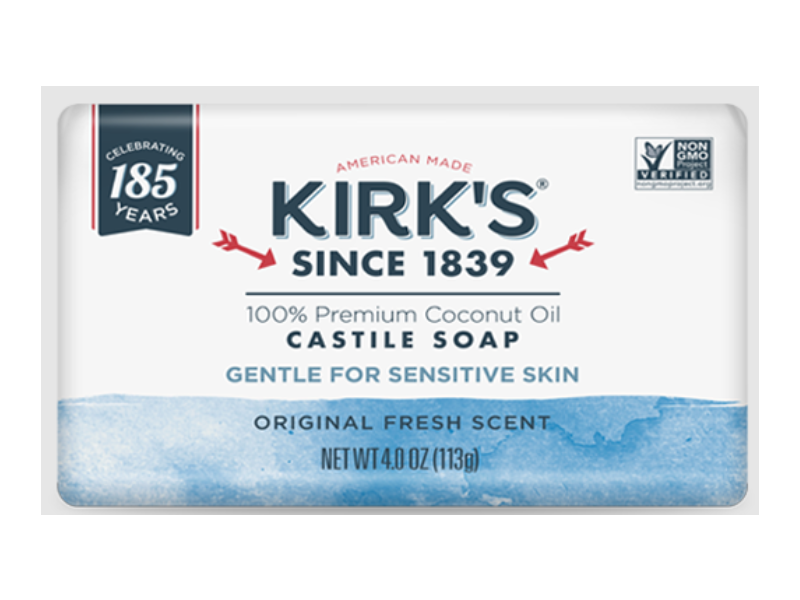 Kirk's Since 1839 Castile Soap, Fresh Scent, 4 oz/113 g, Pack Of 4