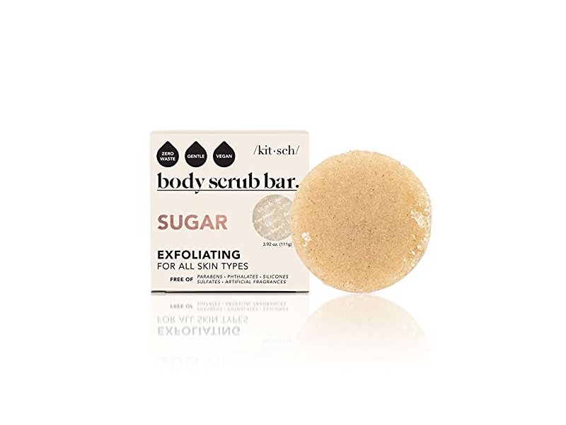 Kitsch Exfoliating Sugar Body Scrub Bar, Sugar, 4 oz/113 g