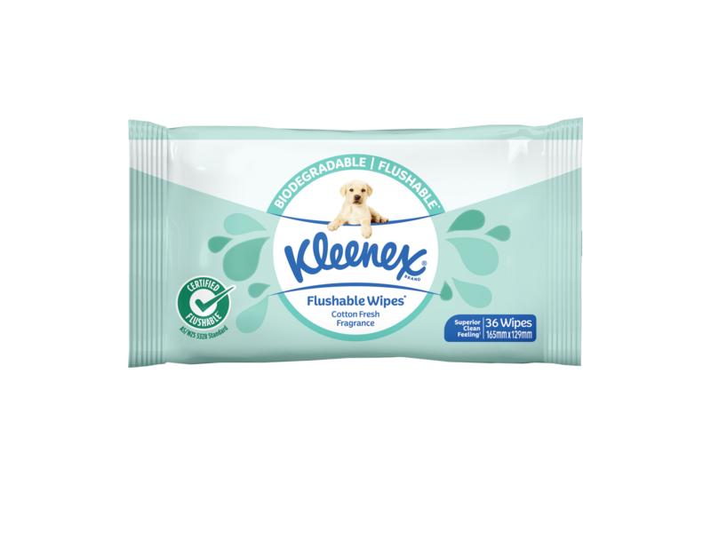 Kleenex Biodegradable Flushable Wipes, Cotton Fresh Fragrance, 36 Count