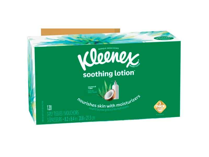 Kleenex Soothing Lotion, Coconut Oil + Aloe, 120 Wipes