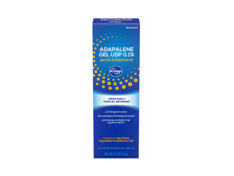 Kroger Adapalene Gel Acne Treatment, USP 0.1%, 0.5 oz/15 g