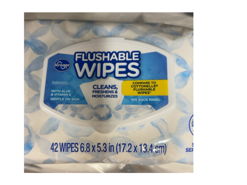 Kroger Flushable Wipes, Aloe & Vitamin E, 42 Count