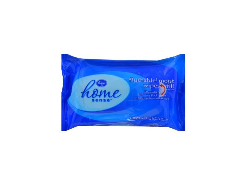 Kroger Home Sense Flushable Moist Wipes Refill, 42 ct