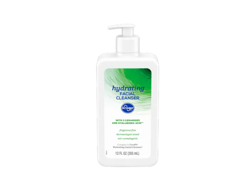 Kroger Hydrating Facial Cleanser, 3 Ceramides & Hyaluronic Acid, 12 fl oz/355 mL
