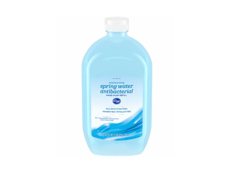 Kroger Moisturizing Antibacterial Hand Soap Refill, Spring Water, 52 fl oz/1.54 L