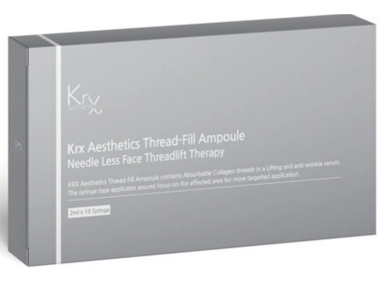 Krx Aesthetics Thread-Fill Ampoule Needle Less Face Threadlift Therapy, 2 mL, 10 Count