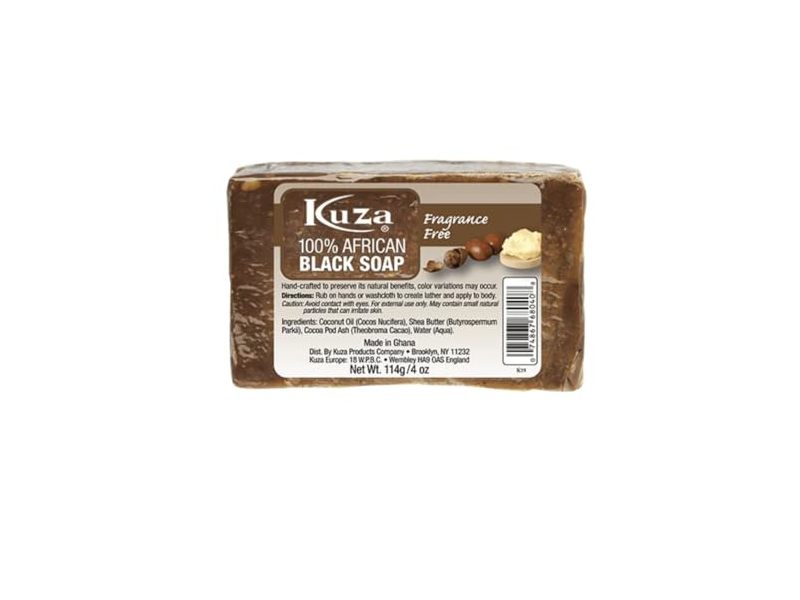 Kuza 100% African Black Soap, 4 oz/114 g