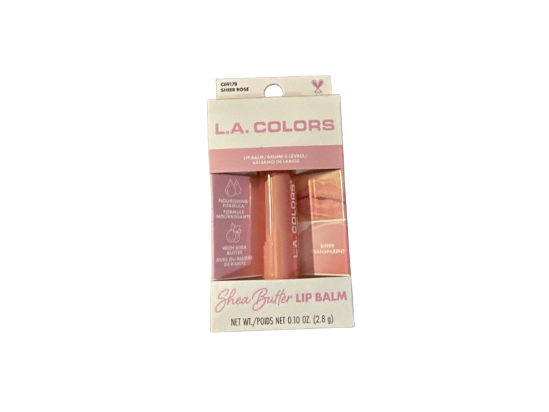 L.A. Colors Shea Butter Lip Balm, Sheer Rose, 0.10 oz/2.8 g