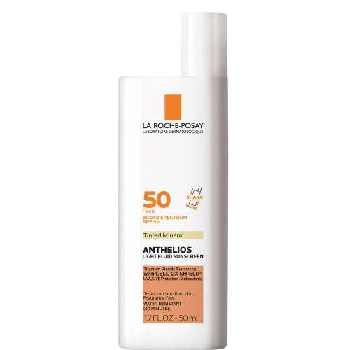 Anthelios 50 Mineral Sunscreen Tinted For Face, Ultra-Light Fluid SPF 50 With Antioxidants,