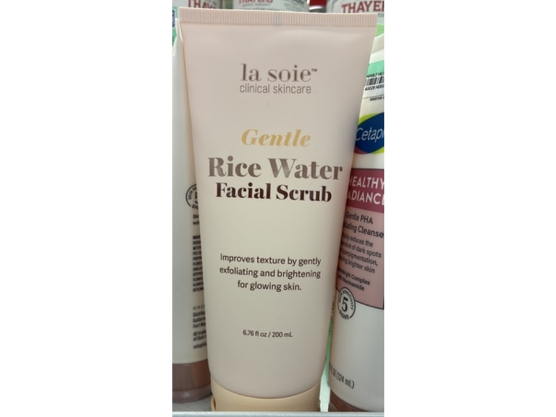 La Soie Gentle Facial Scrub, Rice Water, 6.76 fl oz/200 mL