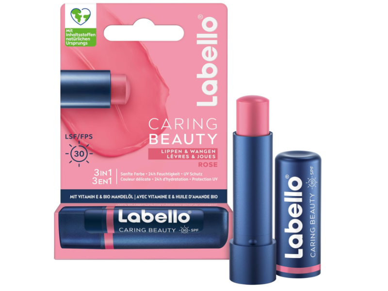 Labello Lip Care Caring Beauty, Rose, SPF 30, 4.8 g