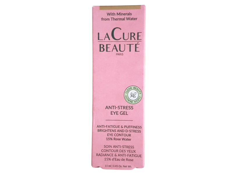 LaCure Beaute Paris Anti-Stress Eye Gel, Rose Water, 0.45 oz/15 mL
