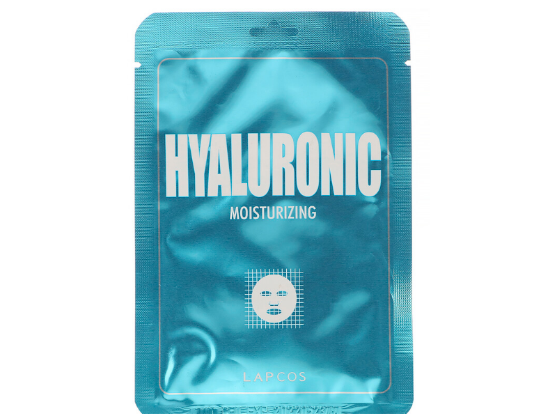 Lapcos Hyaluronic Moisturizing Face Mask, 0.84 fl oz/25 ml, Pack Of 5