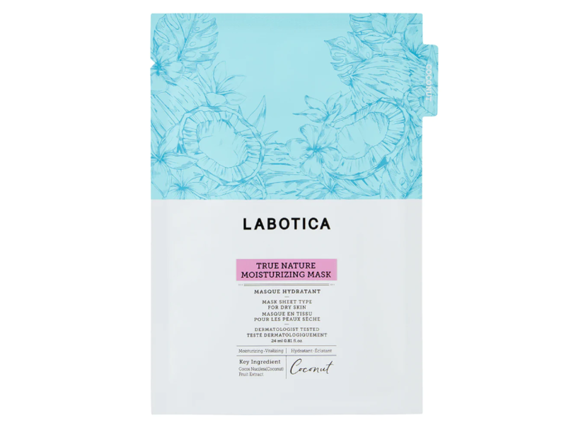 Leaders Labotica True Nature Moisturizing Mask, Coconut, 0.81 fl oz/24 mL