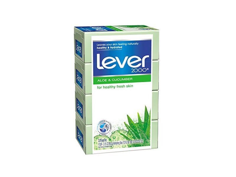 Lever 2000 Bar Soap, Aloe & Cucumber scent, 4 oz/113 g