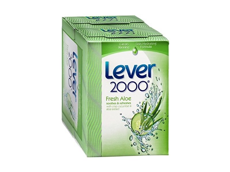 Lever 2000 Refreshing Bar Soap, Aloe & Cucumber, 4 oz (Pack of 4)