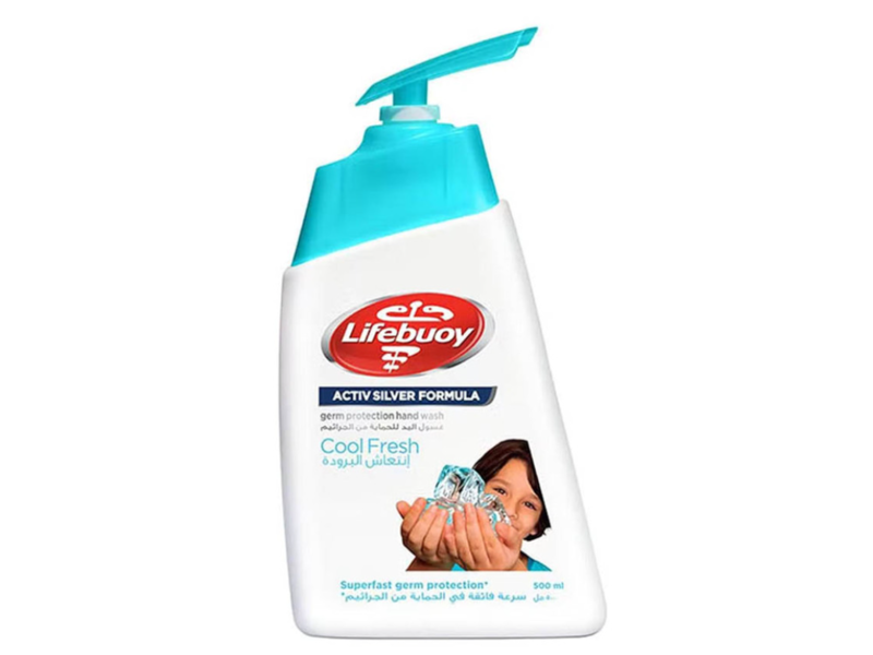 Lifebuoy Active Silver Formula Germ Protection Hand Wash, Cool Fresh, 500 mL