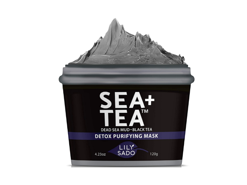 Lily Sado Sea + Tea Detox Purifying Mask, Dead Sea Mud & Black Tea, 4.23 oz/120 g