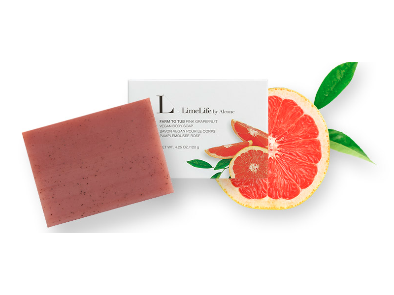 LimeLife By Alcone Vegan Body Soap, Pink Grapefruit, 4.25 oz/120 g