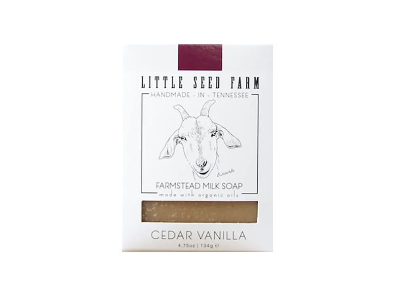 Little Seed Farm Farmstead Milk Soap, Cedar Vanilla, 4.75 oz/134 g