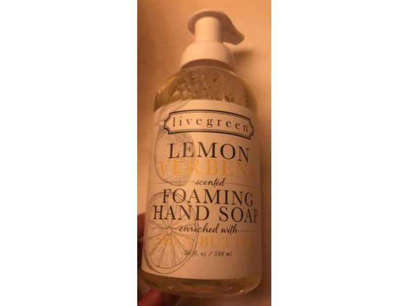 Live Green Foaming Hand Soap, Lemon Verbrna, 20 fl oz