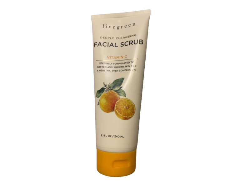 Livegreen Deeply Cleansing Facial Scrub, Vitamin C, 8.1 fl oz/240 mL