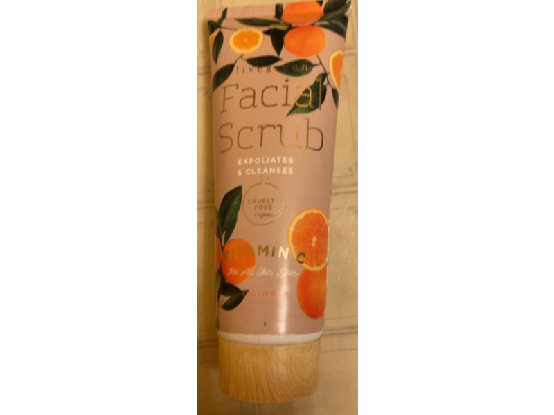 Livegreen Exfoliating & Cleansing Facial Scrub, Vitamin C, 8 fl oz/236 mL