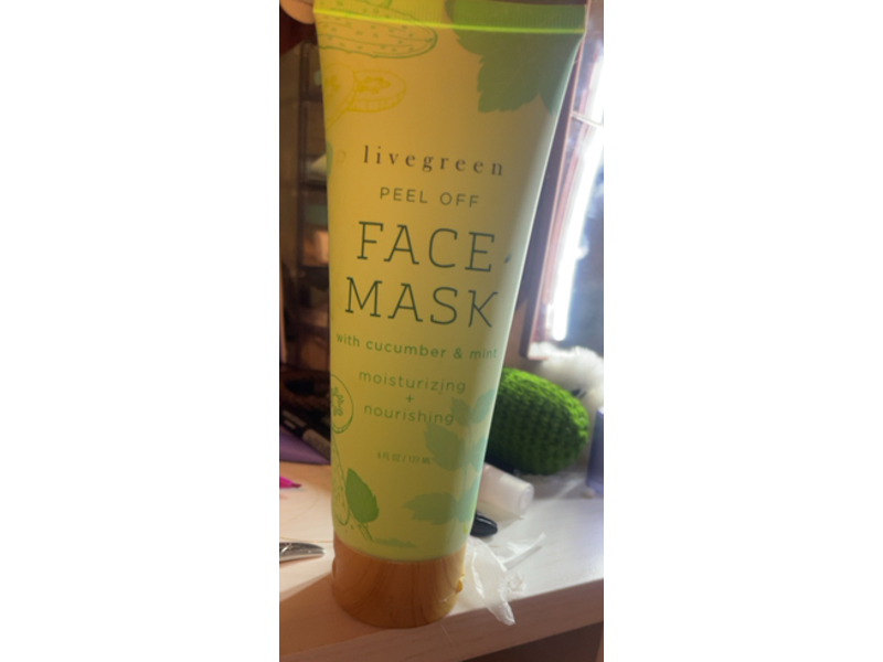 Livegreen Peel Off Face Mask, Cucumber & Mint, 6 fl oz/177 mL
