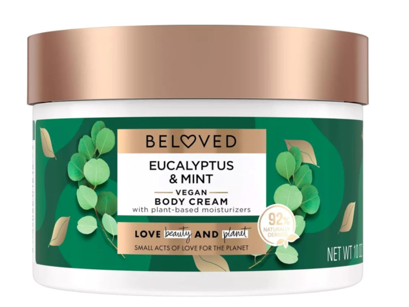 Love Beauty & Planet Beloved Body Cream, Green Clay + Eucalyptus, 10 oz