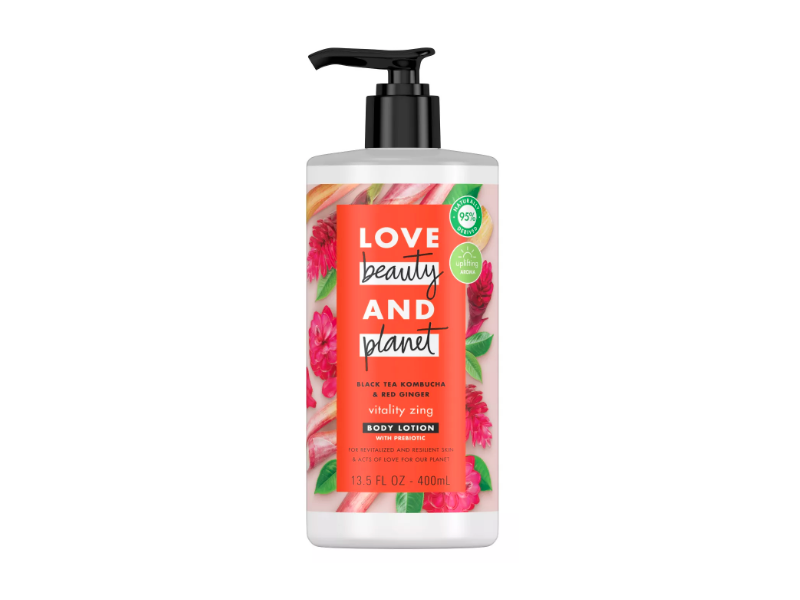 Love Beauty & Planet Vitality Zing Body Lotion, Black Tea Kombucha & Red Ginger, 13.5 fl oz/400 mL