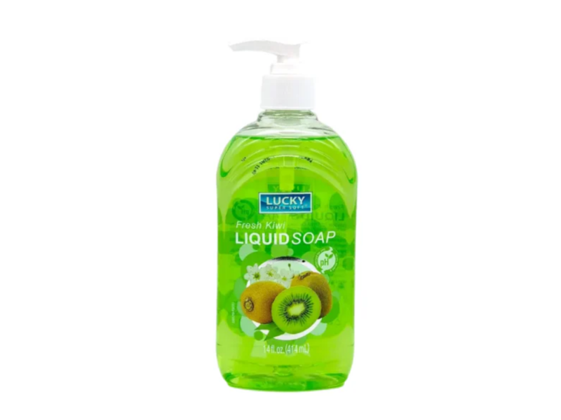 Lucky Super Soft Liquid Hand Soap, Fresh Kiwi, 14 fl oz/414 mL