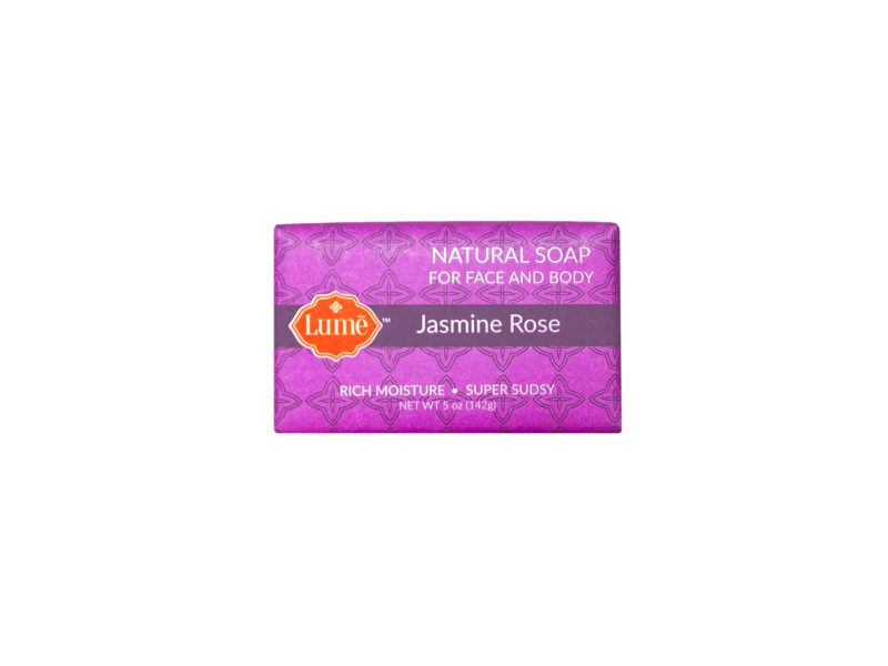 Lume Natural Soap For Face & Body, Jasmine Rose, 5 oz/142 g, Pack Of 4
