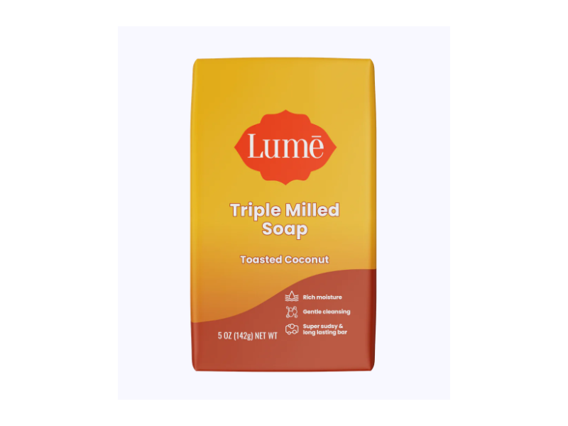 Lume Triple Milled Bar Soap, Toasted Coconut, 5 oz/142 g