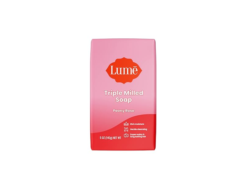 Lume Triple Milled Soap, Peony Rose, 5 oz/142 g