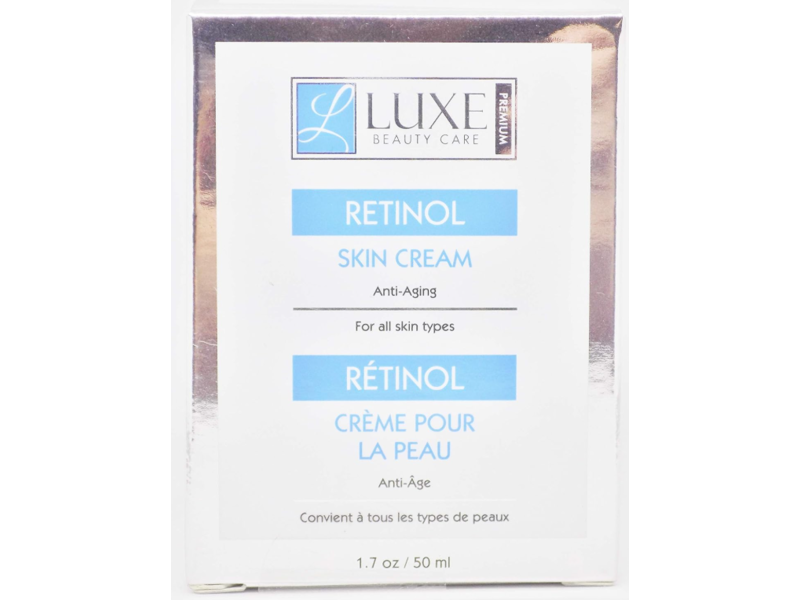 Luxe Beauty Care Anti Aging Skin Cream, Retinol, 1.7 oz/50 mL