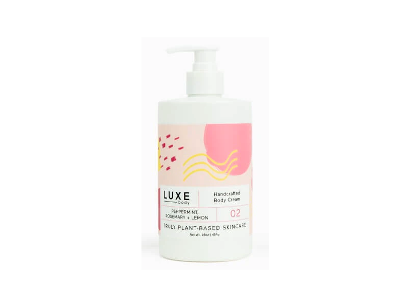 Luxe Handcrafted Body Cream, Peppermint, Rosemary + Lemon 02, 16 oz/454 g