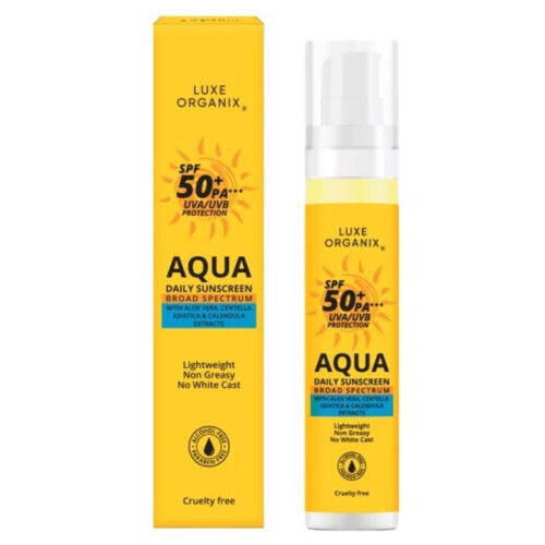 SPF 50+ Pa*** Uva/Uvb Protection Aqua Daily Sunscreen