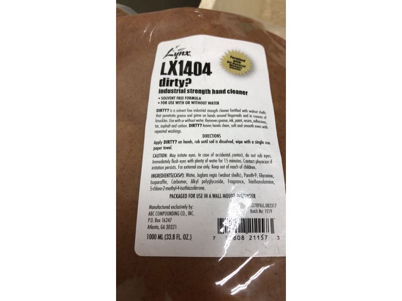 Lynx Industrial Strength Hand Cleaner, 33.8 fl oz/1000 mL