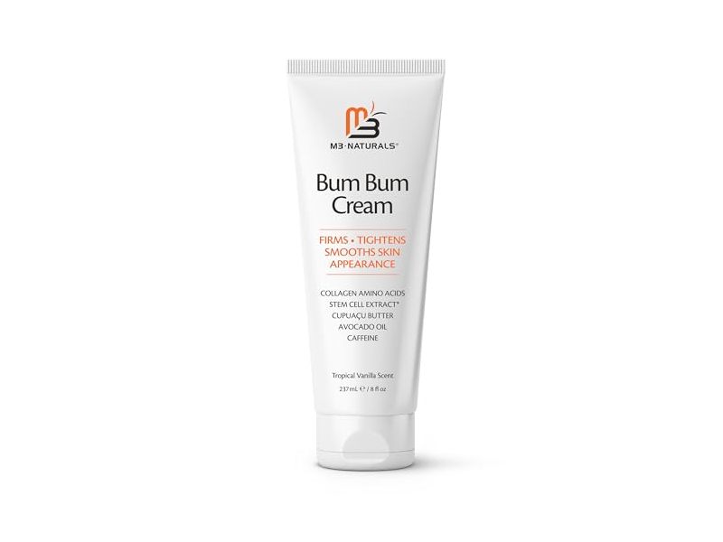 M3 Naturals Bum Bum Cream, Tropical Vanilla Scent, 8 fl oz/237 mL