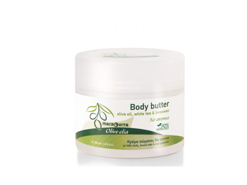 Macrovita Olivelia Body Butter, Olive Oil, White Tea & Beeswax, 6.76 fl oz/200 mL