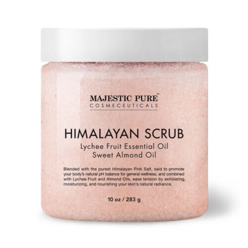 Himalayan Salt Body Scrub With Lychee Oil, Exfoliating Salt Scrub