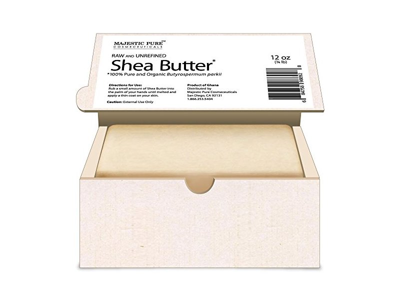 Majestic Pure Raw & Unrefined Shea Butter, 12 oz