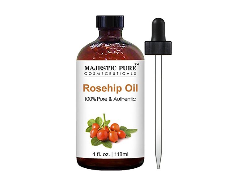 Majestic Pure Rosehip Oil for Face, Nails, Hair and Skin, 100% Pure & Natural, Cold Pressed Premium Rose Hip Seed Oil, 4 oz