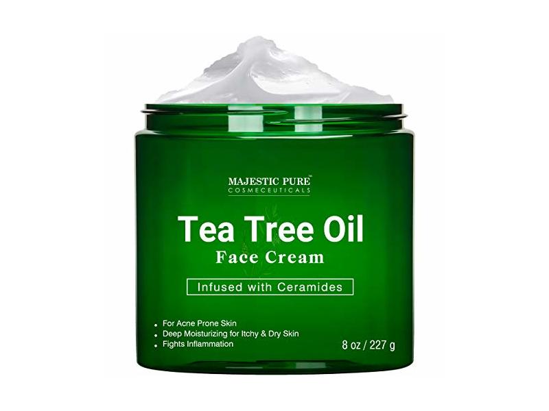 Majestic Pure Tea Tree Oil Face Cream, Ceramides, 8 oz/227 g