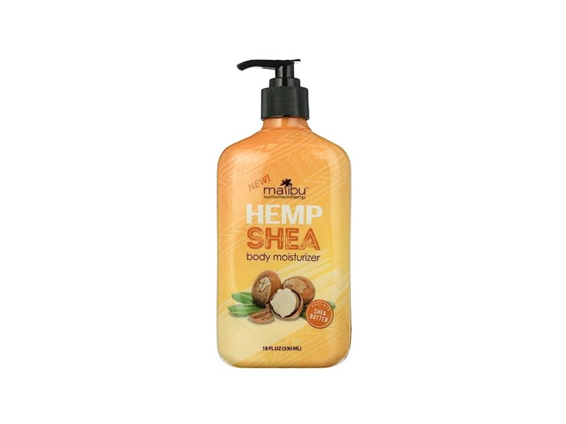Malibu Body Moisturizer, Hemp Shea, 18 fl oz/530 mL