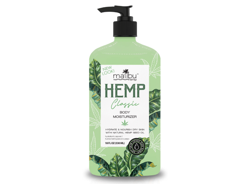 Malibu Hemp Classic Body Moisturizer, Natural Hemp Seed Oil, 18 fl oz/530 mL