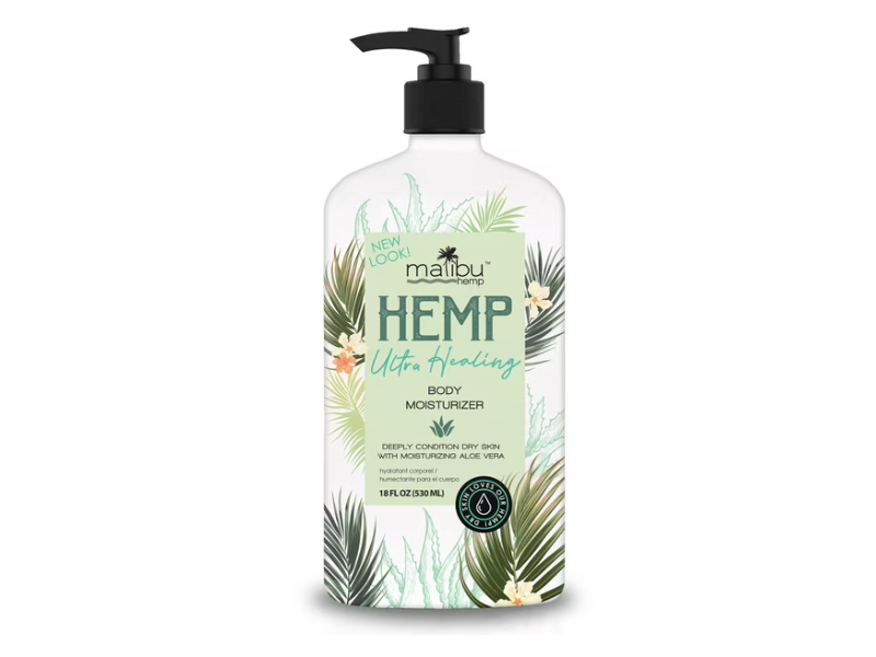 Malibu Hemp Ultra Healing Body Moisturizer, Aloe Vera, 18 fl oz/530 mL