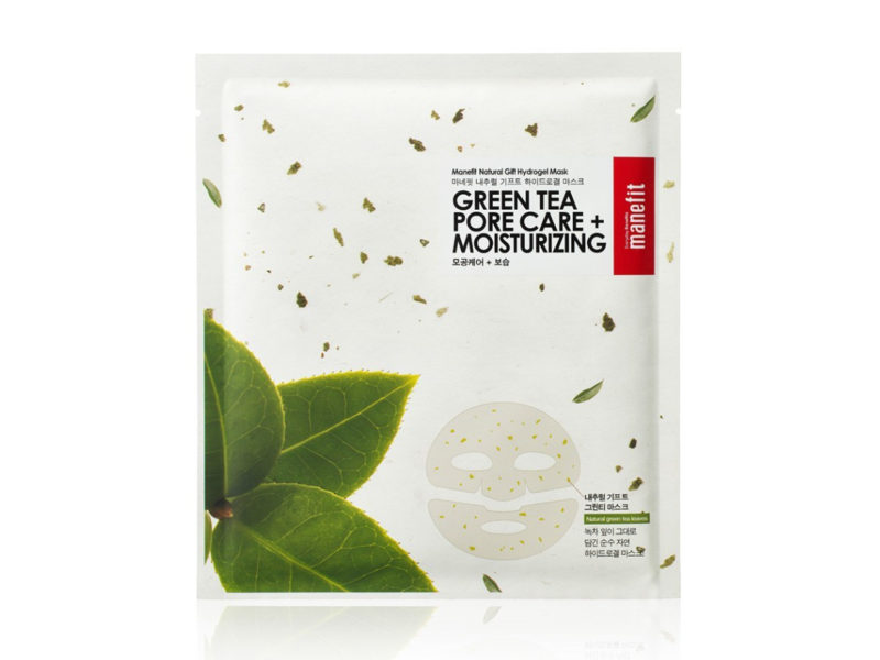 Manefit Natural Gift Hydrogel Pore Care + Moisturizing Mask, Green Tea, 0.88 oz/25 g